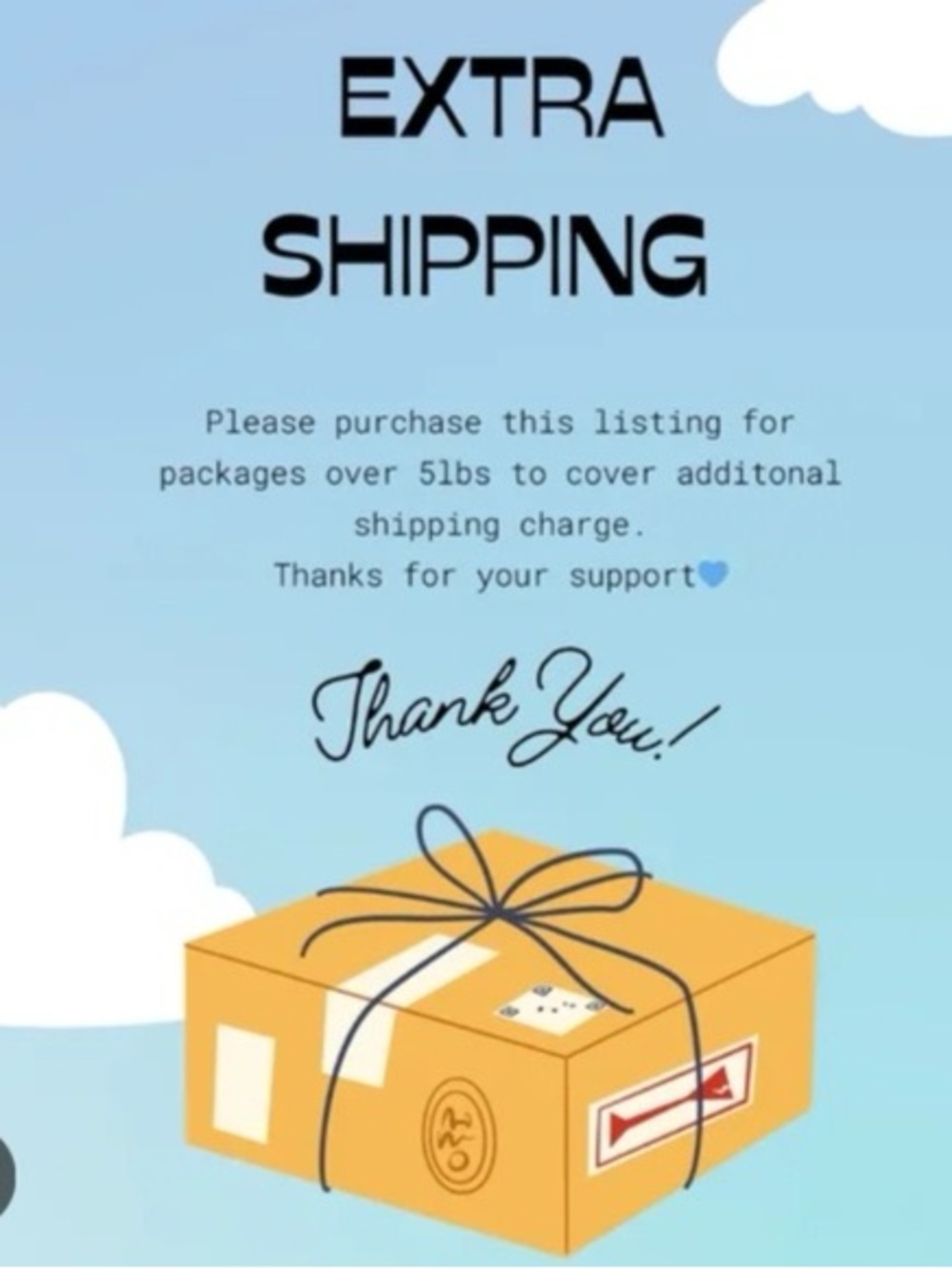 $10 extra shipping label